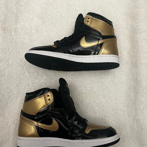 Jordan 1 Retro High NRG Patent Gold Toe Men's sz 4.5 US Nike 861428-007 - Picture 5 of 14